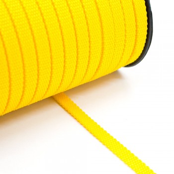 Synthetic belt, narrow fabric, webbing tape, Strap Synthetic Semi-Hard Yellow 10 mm Thickness 1.7 mm