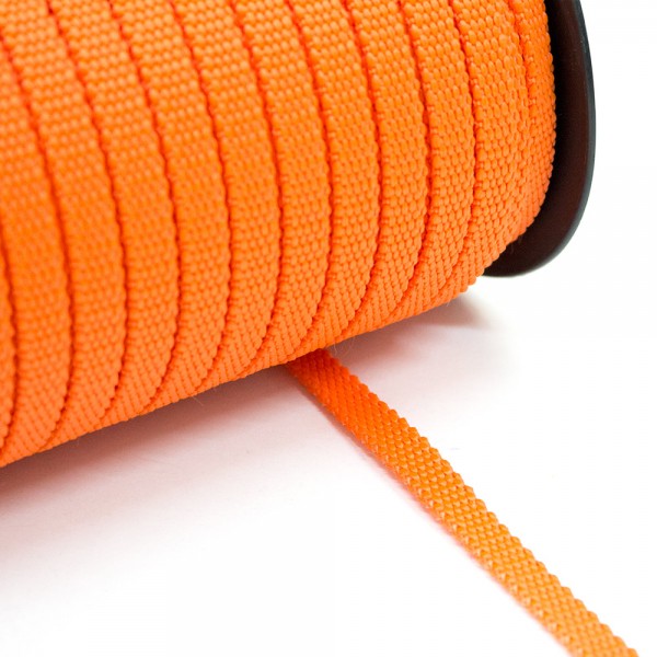 Synthetic belt, narrow fabric, webbing tape, Strap Synthetic Semi-Hard Orange 10 mm Thickness 1.7 mm