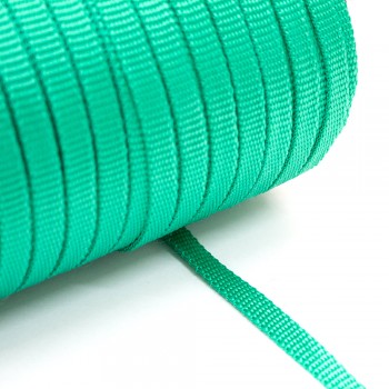 Synthetic belt, narrow fabric, webbing tape, in 10mm width and Green Color