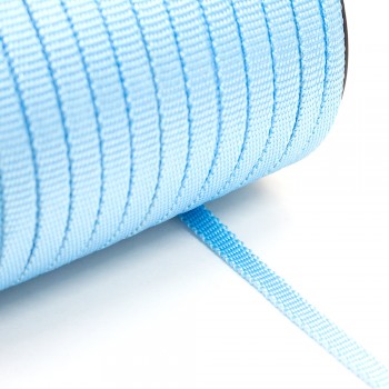 Synthetic belt, narrow fabric, webbing tape, in 10mm width and Light Blue Color