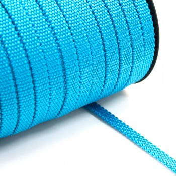 Synthetic belt, narrow fabric, webbing tape,  in 10mm width and Turquoise Color