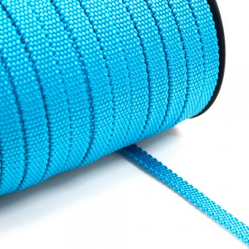 Synthetic belt, narrow fabric, webbing tape, Strap Synthetic Semi-hard Turquoise 10 mm Thickness 1.7 mm
