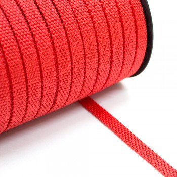 Synthetic belt, narrow fabric, webbing tape, in 10mm width and Red Color