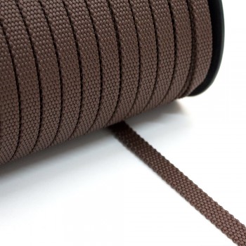 Synthetic  belt, narrow fabric, webbing tape in 10mm width and Brown Color