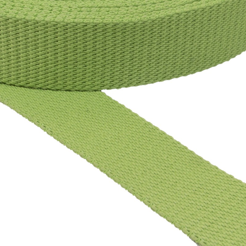 Cotton belt, narrow fabric, webbing tape, in 40mm width and Lime