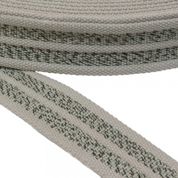 Cotton belt, webbing tape,  in 40mm width and Beige Cypress Green Color