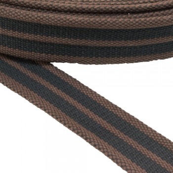 Cotton belt, narrow fabric, webbing tape ,in 40mm width and Brown Black Color