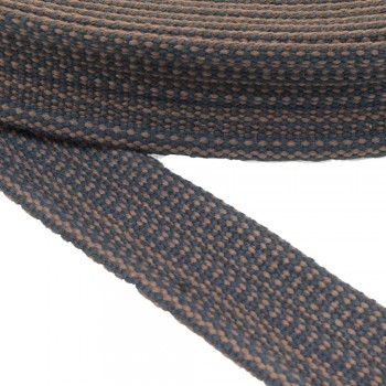 Cotton belt, narrow fabric , webbing tape, in 40mm width and Brown Black Color