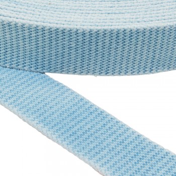 Cotton belt, narrow fabric, webbing tape, in 40mm width and Light Blue Color