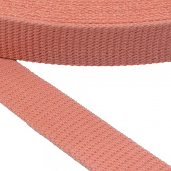Cotton belt, narrow fabric, webbing tape in 30mm width and Salmon Color