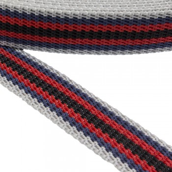Strap Synthetic Belt Hard Multicolor with Stripes 30 mm Thickness 2.5 mm