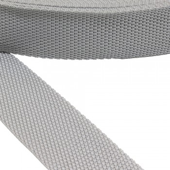 Synthetic, webbing tape, trimming in 40mm widht and Light Grey Color